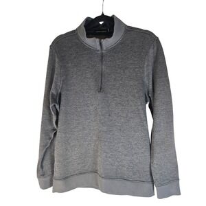 Under Armour Men Heather Gray 1/4 Zip Fleece Pullover Mock Neck Size Medium